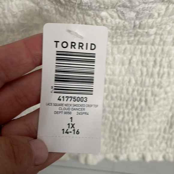Torrid Women's White Lace Crop Sleeveless Top Size 1 (14-16) NWT! coquette girl - Picture 7 of 9